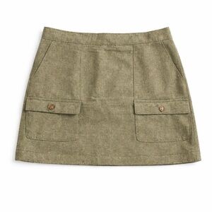 Madewell Olive Wool Blend Cargo Mini Skirt Size 14 | Utility A-Line